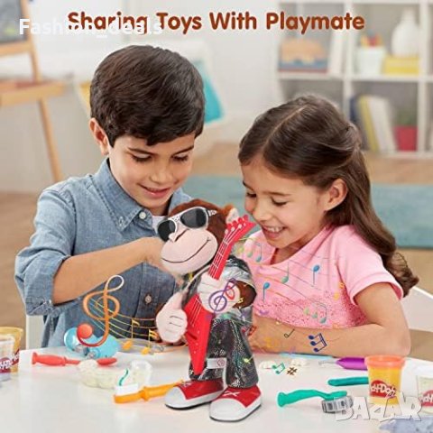 Нова Плюшена детска образователна играчка Танцуваща маймуна с китара, снимка 6 - Плюшени играчки - 41926883