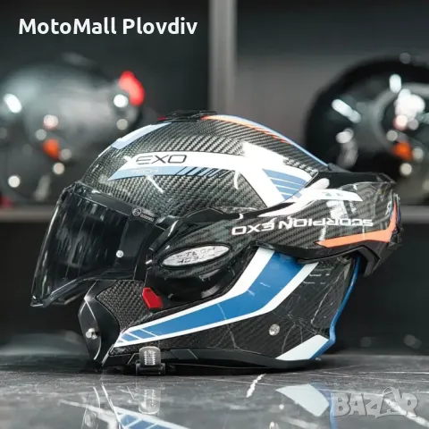 Scorpion Exo-Tech Evo Carbon Cosy Black-Blue-Red, снимка 2 - Аксесоари и консумативи - 50433857