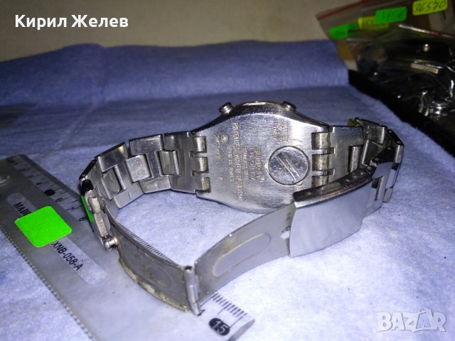 SWATCH SWISS AG2005 Марков ОРИГИНАЛЕН ШВЕЙЦАРСКИ КВАРЦОВ ЧАСОВНИК с ВЕРИЖКА БЛАГОРОДНА СТОМАНА 35320, снимка 12 - Мъжки - 39893611