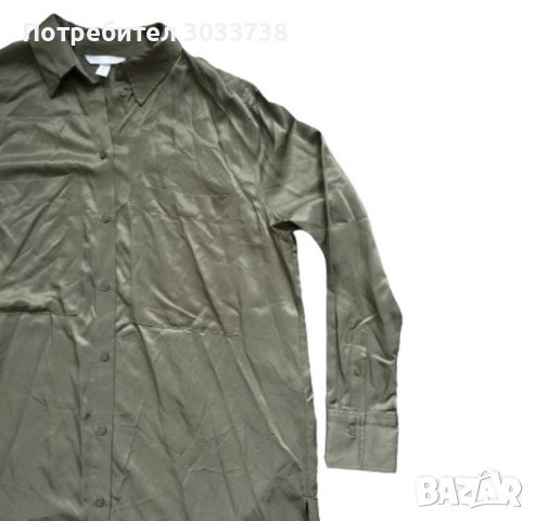 H&M Мини сатенена рокля-риза S, снимка 3 - Рокли - 41718146