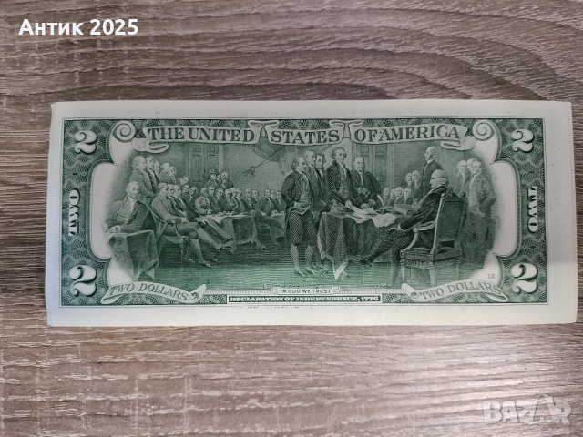 Банкнота на САЩ 2 долара, серия 2017 г., снимка 2 - Нумизматика и бонистика - 52787647
