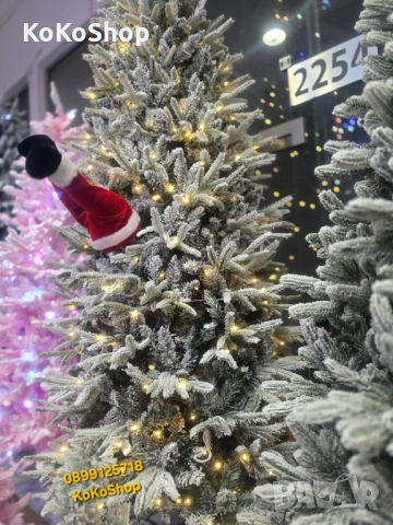 Заснежена елха с вградени LED светлини и 2Dи 3D клонки/луксозна елха, снимка 3 - Декорация за дома - 52300723