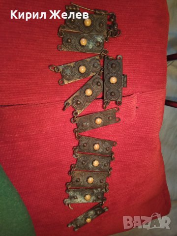 СТАРА БРОНЗОВА ВЪЗРОЖДЕНСКА ГРИВНА с КАМЪНИ 14206, снимка 2 - Антикварни и старинни предмети - 29604829