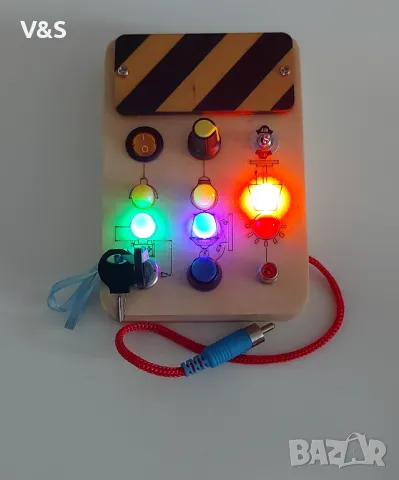 Образователна и интерактивна играчка, дървена, 8.7×3×12.7, 3 години +