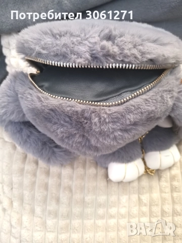 Чанта зайче светло сива , снимка 3 - Чанти - 52641630