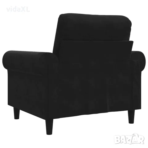 vidaXL Кресло, черно, 60 см, кадифе, снимка 6 - Дивани и мека мебел - 56147283