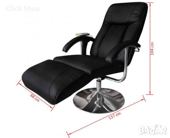 Масажен стол, черен, изкуствена кожа, снимка 7 - Столове - 40703460