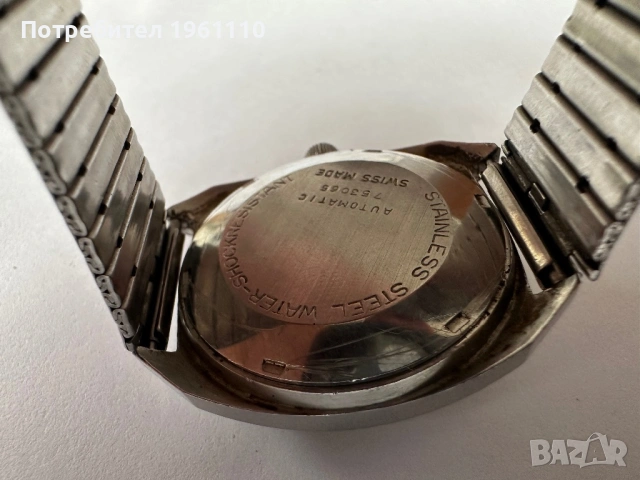 Swiss made. Винтидж Рядък мъжки часовник BWC 25 камъка, автоматичен, изцяло от стомана , снимка 6 - Антикварни и старинни предмети - 53722762