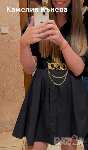 Дамска рокля-риза, М, снимка 2 - Рокли - 51635145