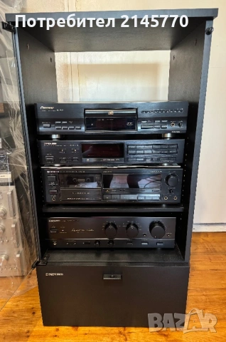 Оригинален аудио шкаф (rack) Pioneer комплект с аудио компоненти, снимка 2 - Ресийвъри, усилватели, смесителни пултове - 53275462