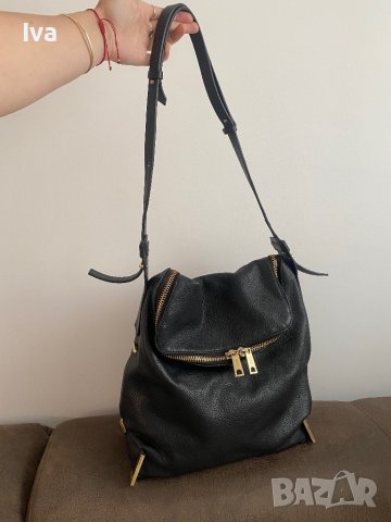 Дамска чанта естествена кожа черна 