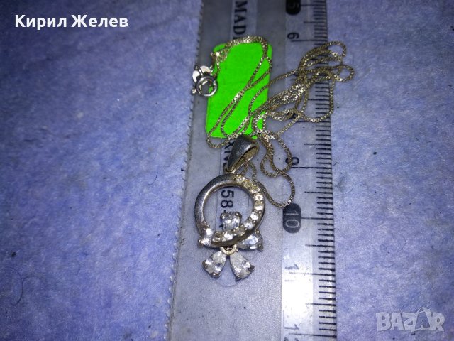 ФЛОРАЛЕН СКЪПОЦЕНЕН СРЕБЪРЕН МЕДАЛЬОН с БЯЛА ПОЗЛАТА иПОСРЕБРЕНА ВЕРИЖКА от БЛАГОРОДНА СТОМАНА 27626, снимка 4 - Колиета, медальони, синджири - 40532581