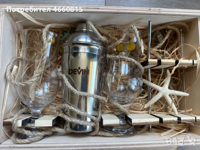 Луксозна кутия метален шейкър чаши +аксесоари Devin подход. за подарък, снимка 7 - Чаши - 52947499
