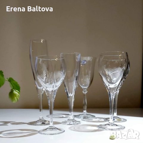 🌿🍀🌿Чаши за вино или шампанско бохемски кристал