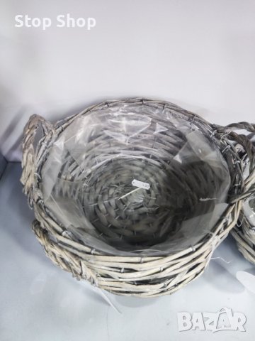 Кошница за цветя естествен материал ратан, снимка 4 - Саксии и кашпи - 44351997