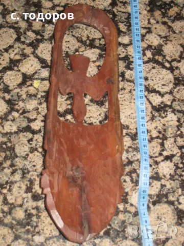 Африканска маска от махагон, ажурна резба, снимка 6 - Други - 48262281