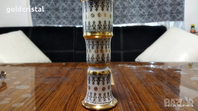 Стар български порцелан ваза и свещник , снимка 4 - Антикварни и старинни предмети - 53329249