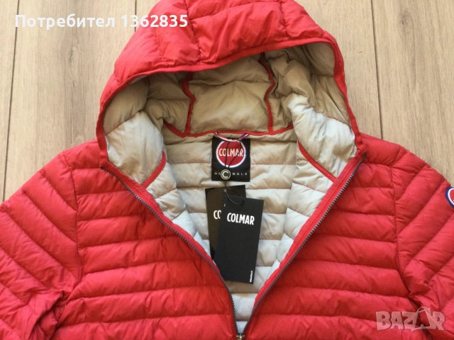 НОВО оригинално червено пухено яке COLMAR размер 56 / XL от Италия, снимка 6 - Якета - 53808078