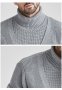 Мъжки пуловер с висока яка и тънка плетена жилетка, 3цвята - 023, снимка 15
