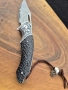 Уникален сгъваем нож дамаска стомана с кожена кания, снимка 11