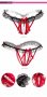 Секси прашки с вагинални топчета в червено и черно - Код: P1369, снимка 3