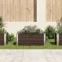 vidaXL Градинска висока леха кафява 100x40x45 см поцинкована стомана, снимка 3