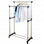 Двойна стойка за дрехи на колела - лесно преместване и повече място за дрехи, снимка 3