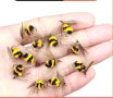 Суха муха 10 броя земна пчела     за клен, костур, щука и други, снимка 1