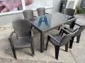 Градински комплект – маса с 6 стола, ратанов дизайн, снимка 1