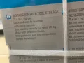 Работна маса с място за инструменти и перфорирана стена 142х38х78см. / Маса за инструменти с рафтове, снимка 3