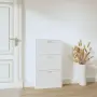 vidaXL Шкаф за обувки, бял гланц, 59x17x108 см, инженерно дърво, снимка 3