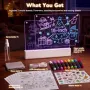Нова LED светеща дъска за рисуване 16”, 2 панела, акумулаторна, STEAM игра Идеален подарък, снимка 8