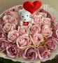 Букет от сапунени рози +мече със сърце , снимка 2