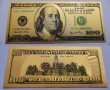 Сувенирни златисти, цветни банкноти долари, снимка 9