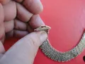Страхотна позлатена сребърна гривна 925 , снимка 6