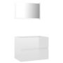 vidaXL Комплект мебели за баня от 2 части, бял гланц, ПДЧ(SKU:804878