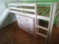 Детско високо легло с пързалка и скрин, снимка 3
