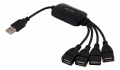 Разклонител USB HUB, 4xUSB, 0,2m , 480MBp/s , черен, снимка 1 - Кабели и адаптери - 36041149
