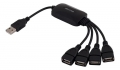 Разклонител USB HUB, 4xUSB, 0,2m , 480MBp/s , черен, снимка 1