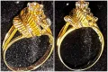 Златен пръстен циркон zlaten prasten gold 585 14 карата, снимка 2