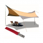 Универсална шатра - сенник за слънце или навес за дъжд. С две здрави стоманени рейки и подсилени поз, снимка 1 - Палатки - 36155880