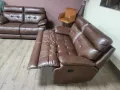 Кафяв кожен комплект дивани две двойки La-z-boy, снимка 6