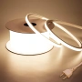 Неонова LED лента 220V – 10 м, Топло бяла 3000K, IP65, снимка 1