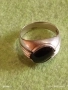 Скъпоценен Ретро Арт Нуво сребърен пръстен ювелирно шлифован Турмалин 37935, снимка 15