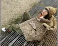 The North Face x Gucci Дамско Зимно Яке С Качулка Монограм И Оранжева Подплата Код E185, снимка 6