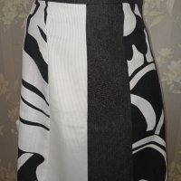 Ecole de couture L-Ефектна пола стил пачуърк в черно и бяло , снимка 1 - Поли - 41900045