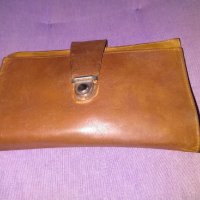 Чанта за ръка борсета естествена кожа с много ципове 23х13см, снимка 1 - Чанти - 42614657
