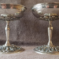 КРАСИВИ Чаши чаша сребърни с позлата за вино и шампанско 19 век, снимка 2 - Антикварни и старинни предмети - 36281299