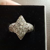 Масивен сребърен пръстен с камъни, снимка 1 - Пръстени - 35189175
