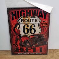 Метален плакат Route 66, снимка 1 - Декорация за дома - 35990873